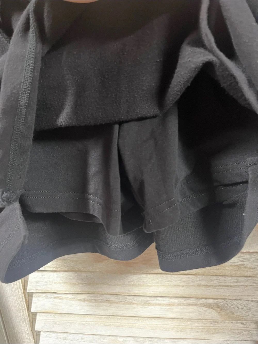 GreenTea Black Casual Drawstring Skort